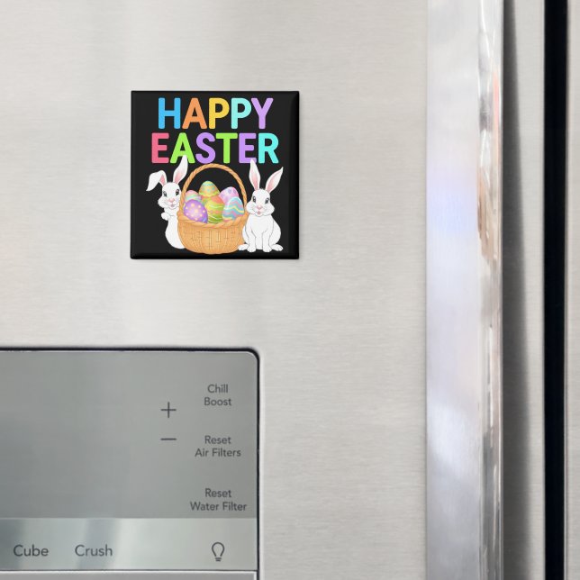 Happy Easter 2025  Eggs Bunny Cute Rabbit Magnet (In Situ (Fridge))