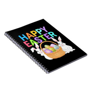 Happy Easter 2025 Eggs Bunny Cute Rabbit Notebook