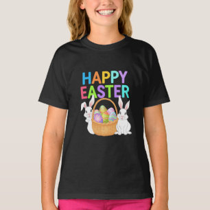 Happy Easter 2025  Eggs Bunny Cute Rabbit T-Shirt
