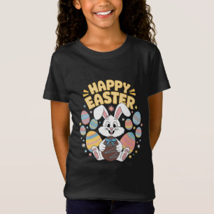 Happy Easter 2025  Eggs Bunny Cute Rabbit T-Shirt