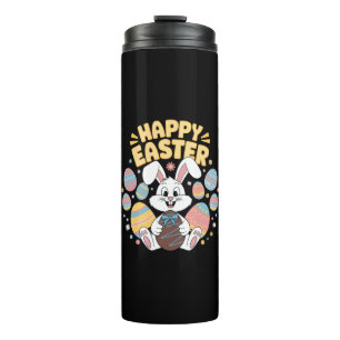 Happy Easter 2025  Eggs Bunny Cute Rabbit Thermal Tumbler