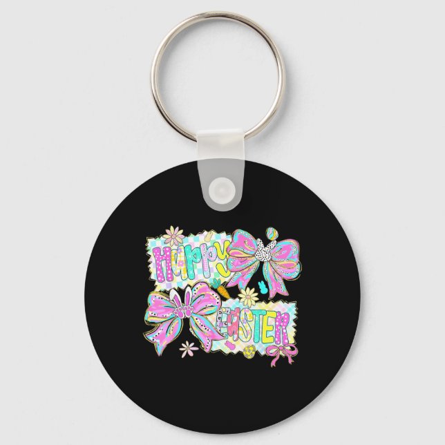 Happy Easter 2026 Cute Bunny Rabbit Easter Day Key Ring (Front)