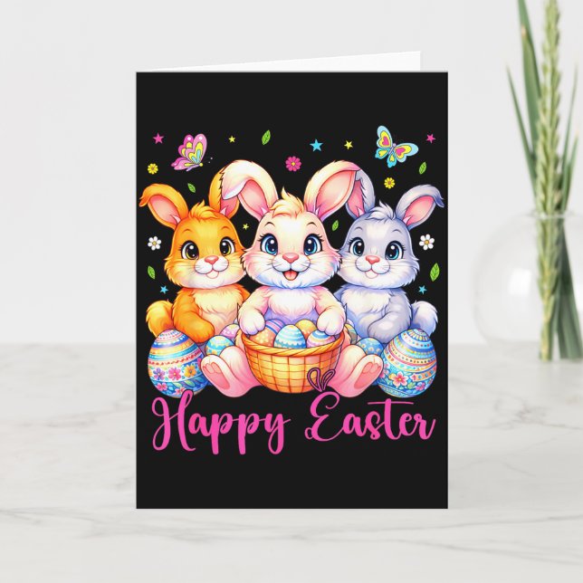 Happy Easter 2026 Cute Bunny Rabbit Easter Day Wom Card (Front)
