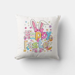 Happy Easter 2026 Cute Bunny Rabbit Easter Day Wom Cushion