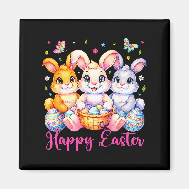 Happy Easter 2026 Cute Bunny Rabbit Easter Day Wom Magnet (Front)
