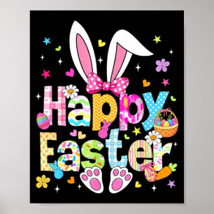 Happy Easter 2026 Cute Bunny Rabbit Easter Day Wom Poster
