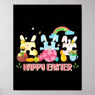 Happy Easter 2026 Cute Bunny Rabbit Happy Easter A Poster
