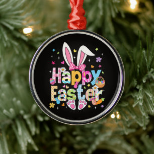 Happy Easter 2026 Cute Bunny Rabbit Metal Tree Decoration