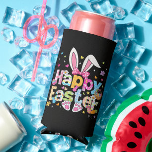 Happy Easter 2026 Cute Bunny Rabbit Seltzer Can Cooler