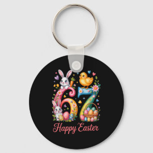 Happy easter 67 meme number birthday bunny chick key ring