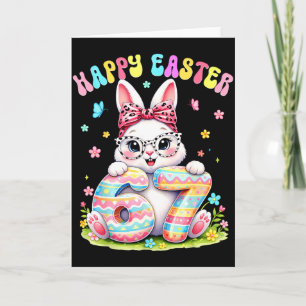 Happy easter 67 meme rabbit six seven cute bunny card