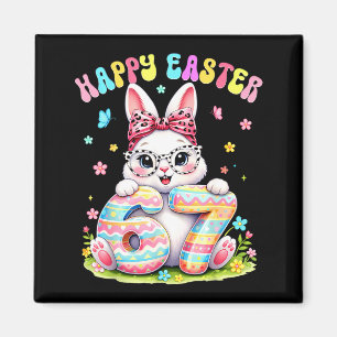 Happy easter 67 meme rabbit six seven cute bunny magnet