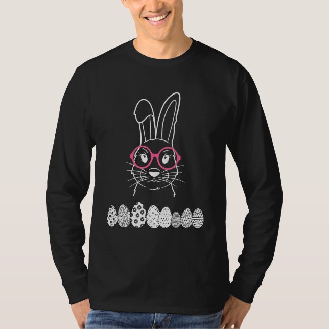 Happy Easter  a cool bunny woman or rabbit with su T-Shirt (Front)