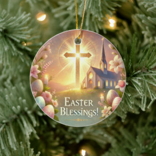 "Happy Easter: A Day of Love & Laughter" Ceramic Tree Decoration
