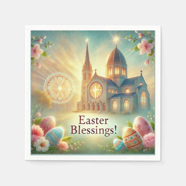 "Happy Easter: A Day of Love & Laughter" Napkin (Front)