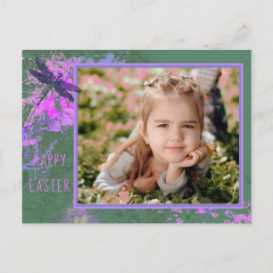 Happy Easter Abstract Floral Art Photo Frame Postcard