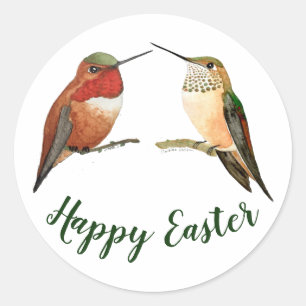 Happy Easter  Allen's Hummingbirds  Classic Round Sticker