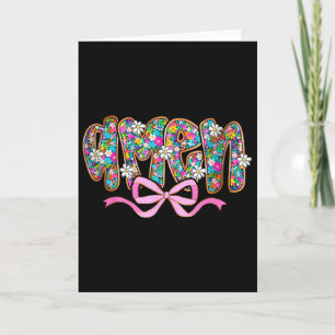 Happy Easter Amen Floral Preppy Easter Bible Verse Card