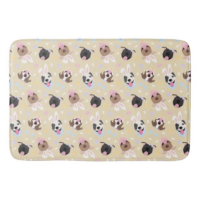 Happy Easter American Pit Bull Terrier Dogs Bath Mat (Front)
