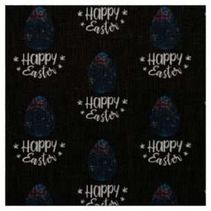 Happy Easter and Easter egg with Australian flag Fabric