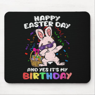 Happy Easter And Yes Its My Birthday Dabbing Bunny Mouse Pad