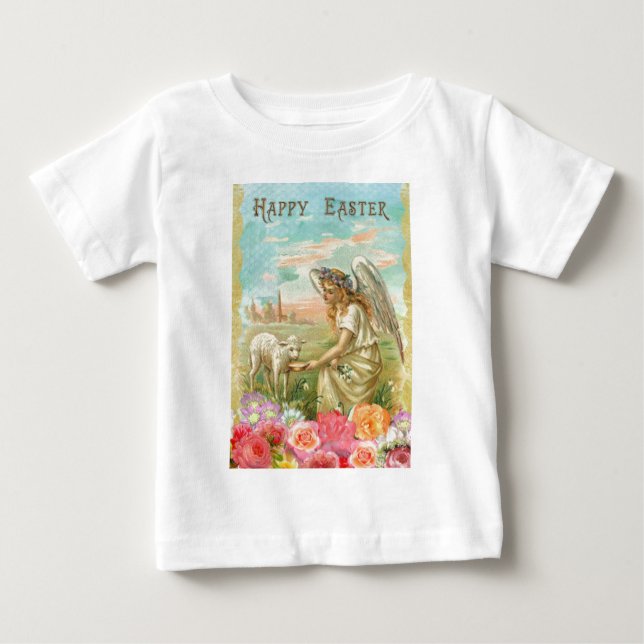 happy easter angel baby T-Shirt (Front)