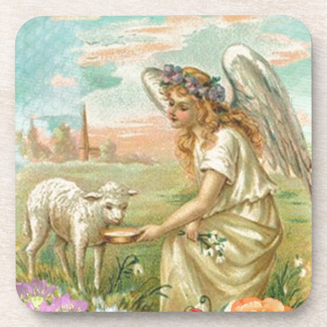 happy easter angel coaster (Front)