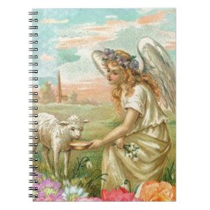 happy easter angel spiral notebook