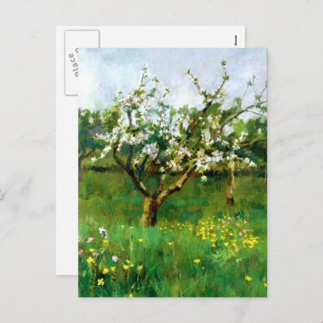 Happy Easter. Apple Blossom Fine Art  Holiday Postcard (Front/Back)