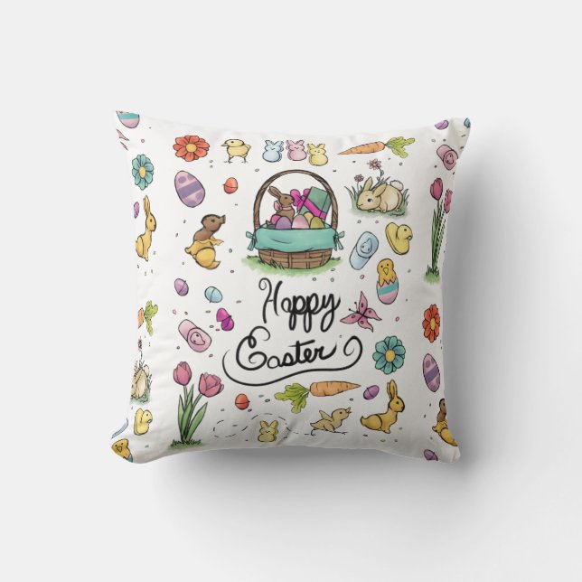 Happy Easter Art Cushion (Front)