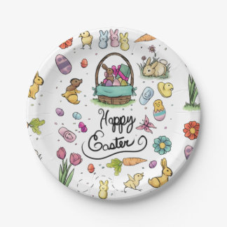 Happy Easter Art Paper Plate