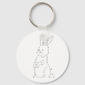 Happy Easter ASCII Bunny Art Key Ring