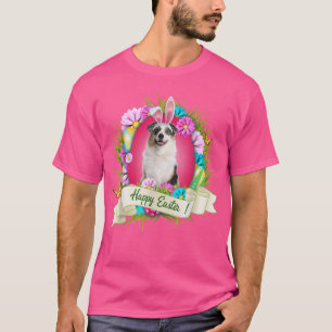 Happy Easter Australian Shepherd Wearing Bunny Ear T-Shirt