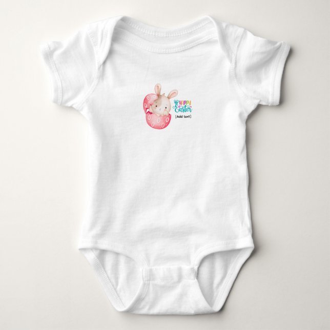 Happy Easter Baby Bunny - Cute Watercolor Egg Body Bodysuit (Front)