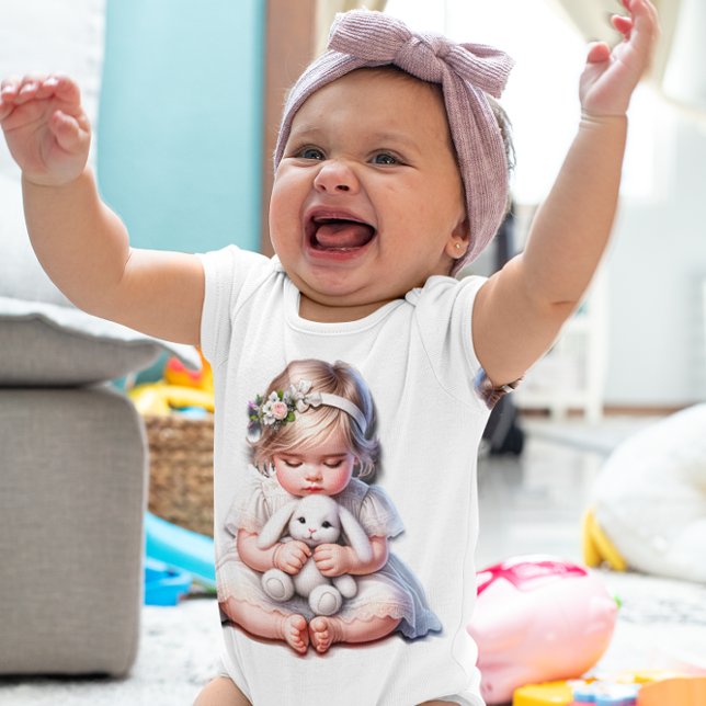 Happy Easter Baby Girl Baby Bodysuit (Creator Uploaded)