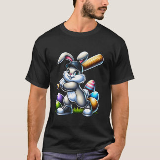 Happy Easter Baseball Boys Easter Bunny Funny East T-Shirt