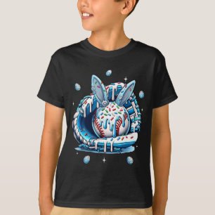 Happy Easter Baseball Player Bunny Sports Boys T-Shirt