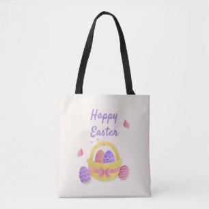 Happy Easter basket and butterflies Tote Bag