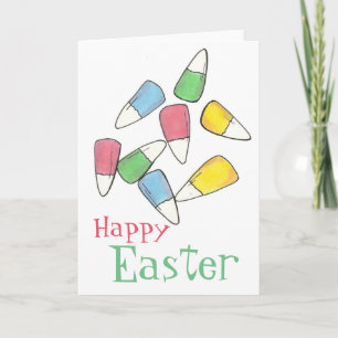 Happy Easter Basket Candy Corn Candycorn Holiday Card