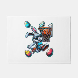 Happy Easter Basketball Boys Easter Bunny Funny Ea Doormat