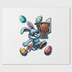 Happy Easter Basketball Boys Easter Bunny Funny Ea Wrapping Paper