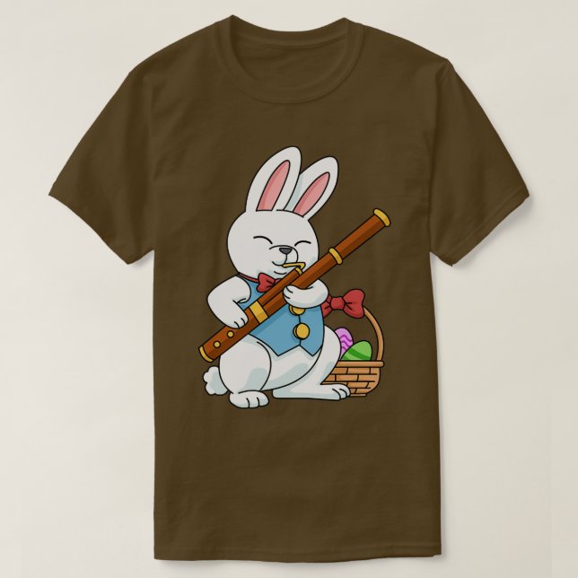 Happy Easter Bassoon Jazz Music Bunny Bassoonist  T-Shirt (Design Front)