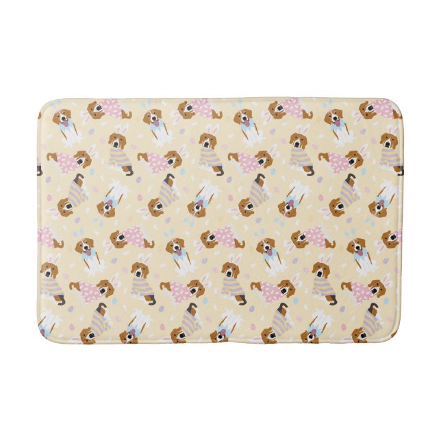 Happy Easter Beagle Dogs Bath Mat (Front)