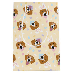 Happy Easter Beagle Dogs Medium Gift Bag