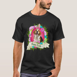 Happy Easter Beagle Wearing Bunny Ear Eggs Cool T-Shirt