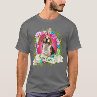 Happy Easter Beagle Wearing Bunny Ear Eggs Cool  T-Shirt