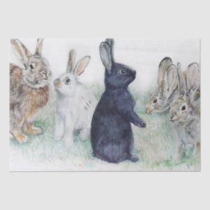 Happy Easter beautiful rabbits Tissue Paper