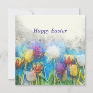Happy Easter beautiful tulips Card