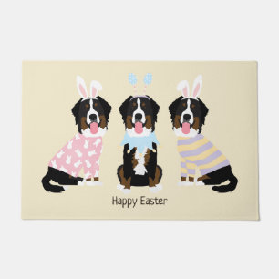 Happy Easter Bernese Mountain Dogs Doormat