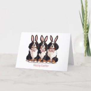 Happy Easter Bernese Mountain Dogs Holiday Card